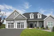 These garage doors are in the Princeton P-12 design, 9' x 8', Iron Ore Walnut doors and Ice White overlays, 8 lite Panoramic windows.